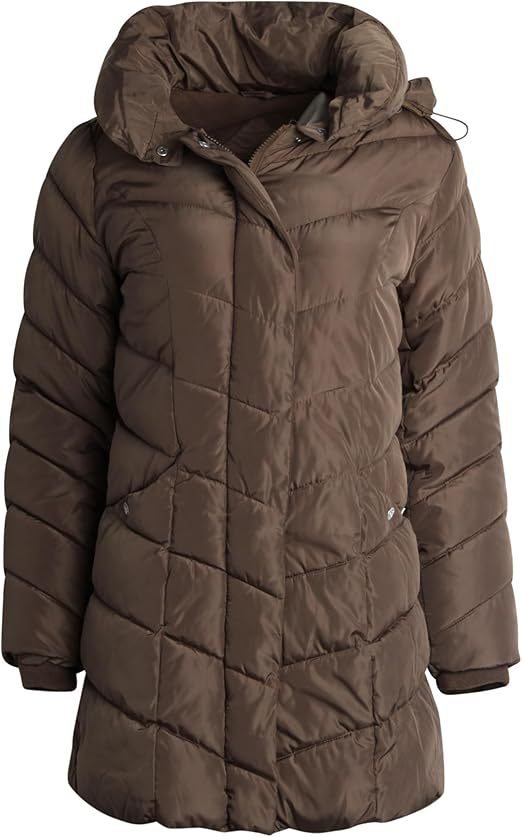 Damen Langer gesteppter Winterparka mit hochgeschlossenem Kragen R&B