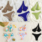 Damen Bikini-Set mit dreieckigem Oberteil und hoch geschnittenem Unterteil R&B
