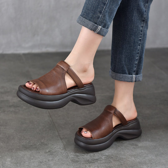 Damen Plattform-Sandalen mit eleganter Vorderseite und gepolsterter Sohle R&B