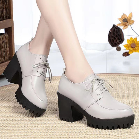 Damen Trendige Schnürstiefeletten mit robustem Blockabsatz R&B