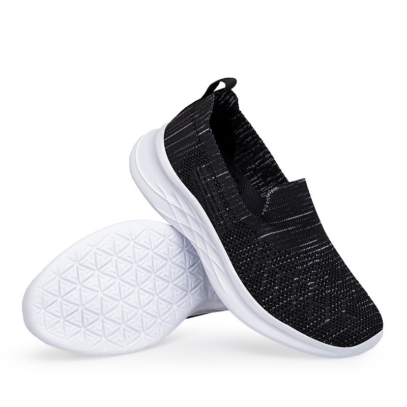 Damen Komfortable Slip-On Laufschuhe mit atmungsaktiver Strickoberfläche R&B