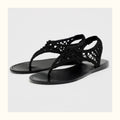 Damen Zehentrenner-Sandalen mit geflochtenem Riemendesign und komfortablem Fußbett R&B