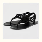 Damen Zehentrenner-Sandalen mit geflochtenem Riemendesign und komfortablem Fußbett R&B