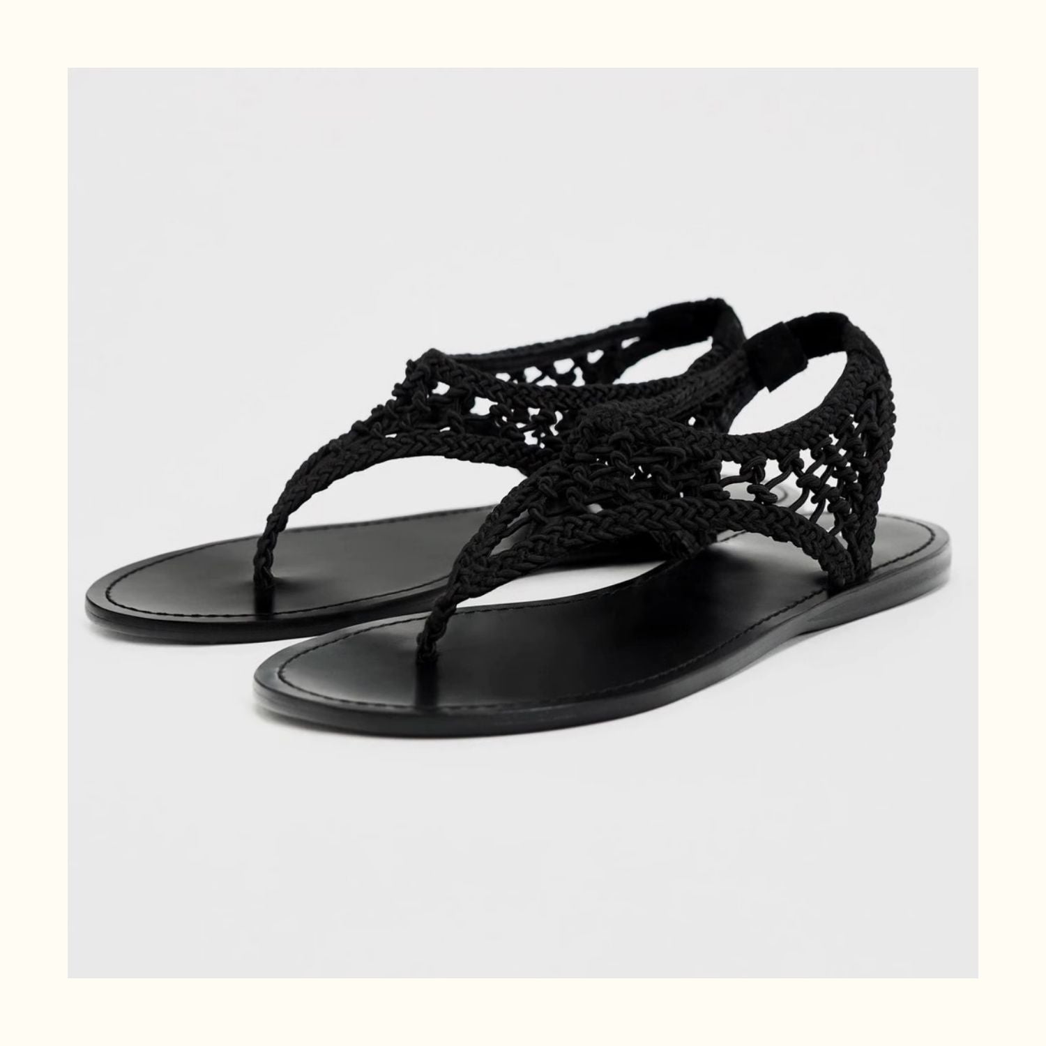 Damen Zehentrenner-Sandalen mit geflochtenem Riemendesign und komfortablem Fußbett R&B