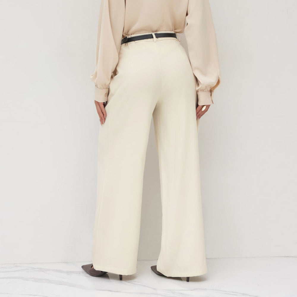 Damen Hochtaillierte Palazzo-Hose mit Gürtel R&B
