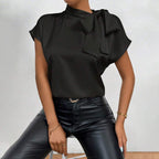 Damen Satin-Top mit eleganter Schleife R&B