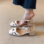 Damen Elegante Riemchen-Pumps mit floralem Dekor und komfortablem Blockabsatz R&B