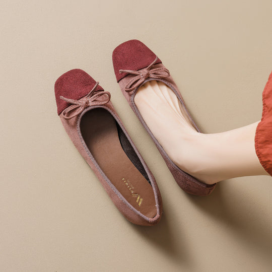 Damen elegante Ballerinas mit modischem Schleifenakzent und hochwertigem Obermaterial R&B
