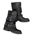 Damen modische Stiefel mit dekorativen Schnallen und robustem Profil R&B
