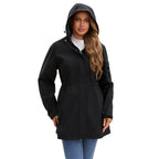 Damen nan funktionaler Softshell-Parka mit Teddyfleece-Futter, Kapuze und Taillenzug R&B