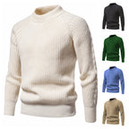 Herren kuscheliger Strickpullover mit hohem Kragen und Raglanmuster