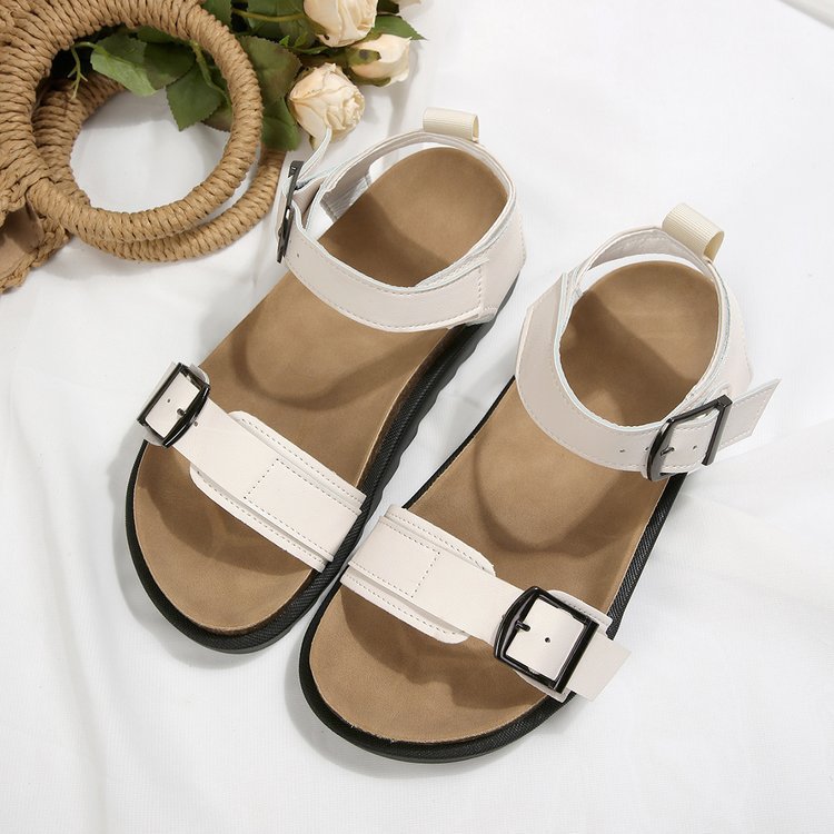 Damen verstellbare Riemchen-Sandalen mit komfortabel gepolsterter Sohle R&B