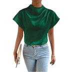 Damen ierte Bluse mit elegantem Stehkragen R&B