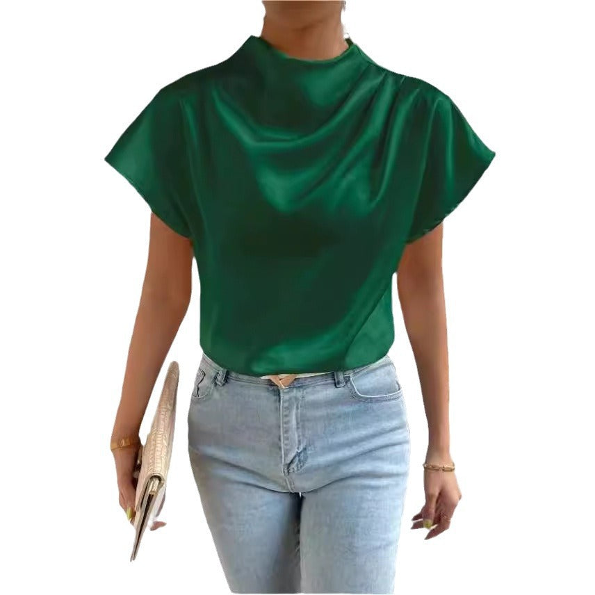 Damen ierte Bluse mit elegantem Stehkragen R&B