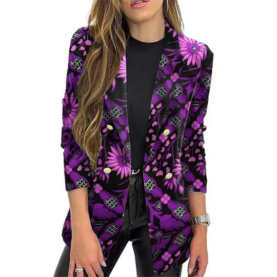 Damen Eleganter Blazer mit floralem Muster R&B