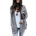 Damen Grobstrick-Cardigan mit lässigem Schnitt und praktischen Taschen R&B