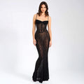 Damen Elegantes und verführerisches Spitzenkleid mit Rüschendetails R&B
