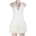 Damen Halter-Badeanzug mit verspieltem Rock R&B