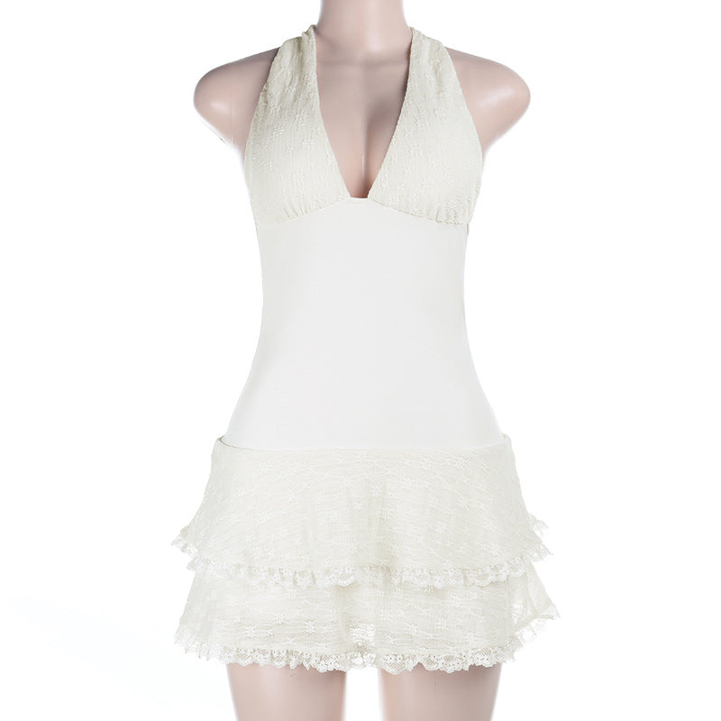 Damen Halter-Badeanzug mit verspieltem Rock R&B