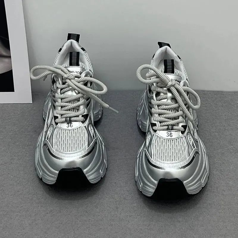 Damen Chunky Sneakers mit atmungsaktiver Netzstruktur und gepolsterter Sohle R&B