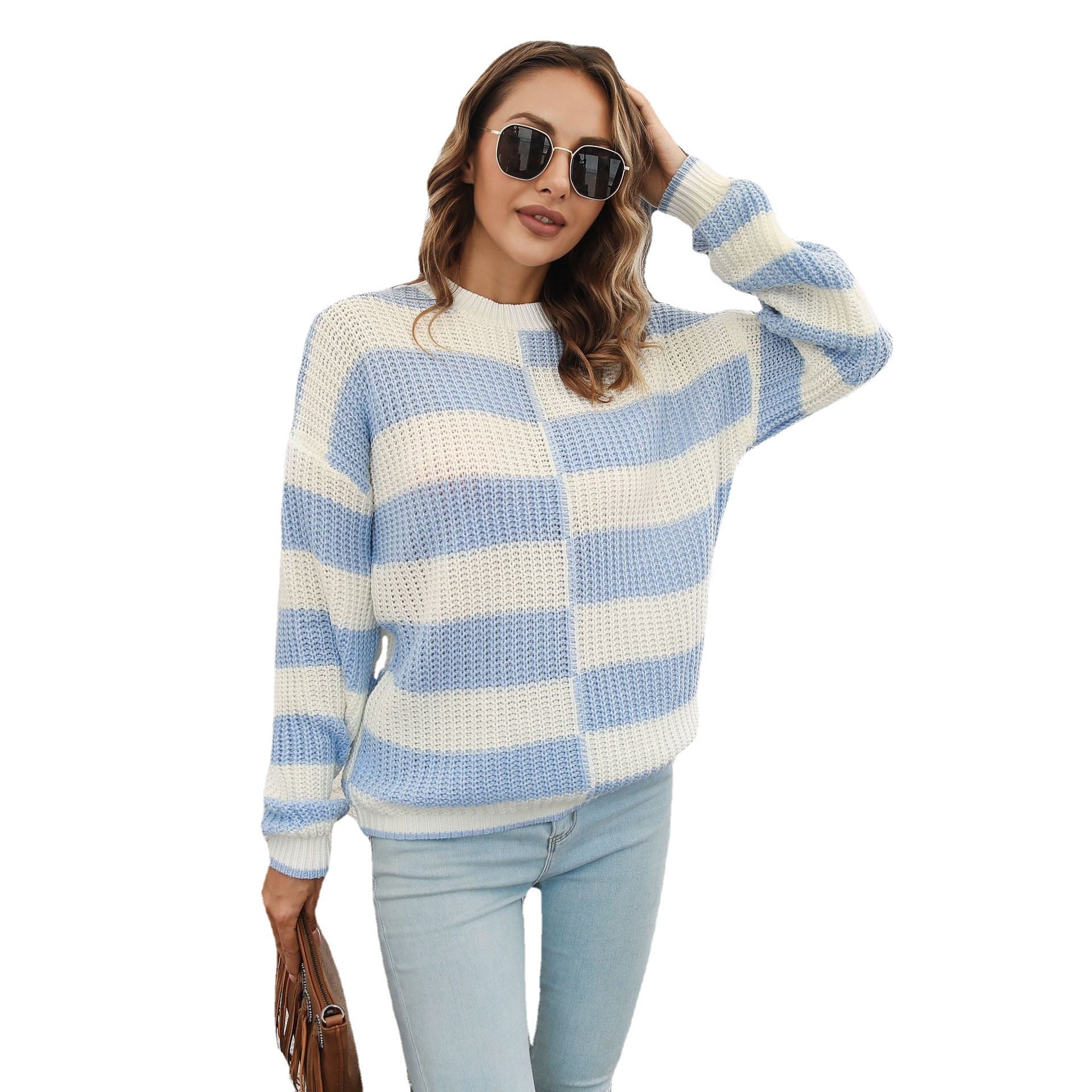 Damen Strickpullover mit Streifenmuster von R&B