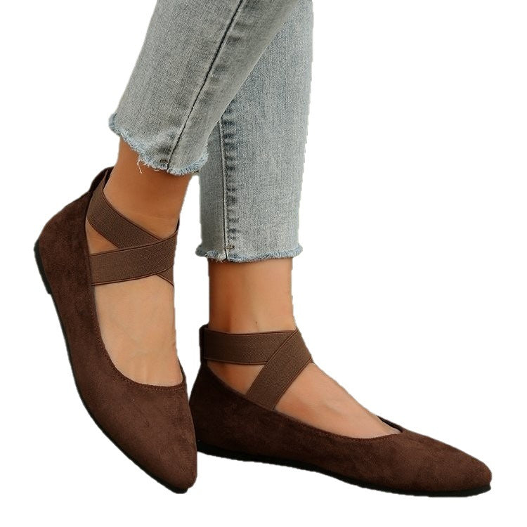 Damen Bequeme Ballerinas mit modischen Kreuzriemen R&B