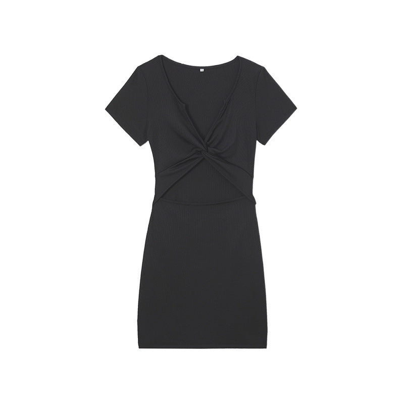 Damen Knot Kleid Mini