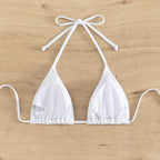 Damen Triangel-Bikinioberteil mit verstellbaren Trägern und elastischem Bund R&B
