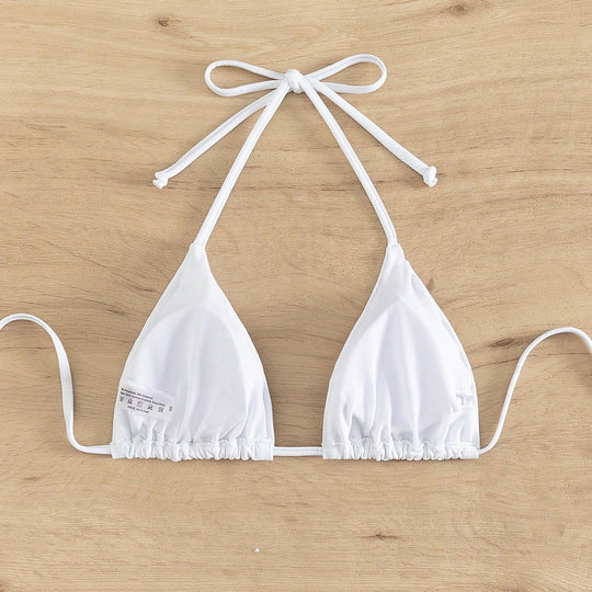 Damen Triangel-Bikinioberteil mit verstellbaren Trägern und elastischem Bund R&B