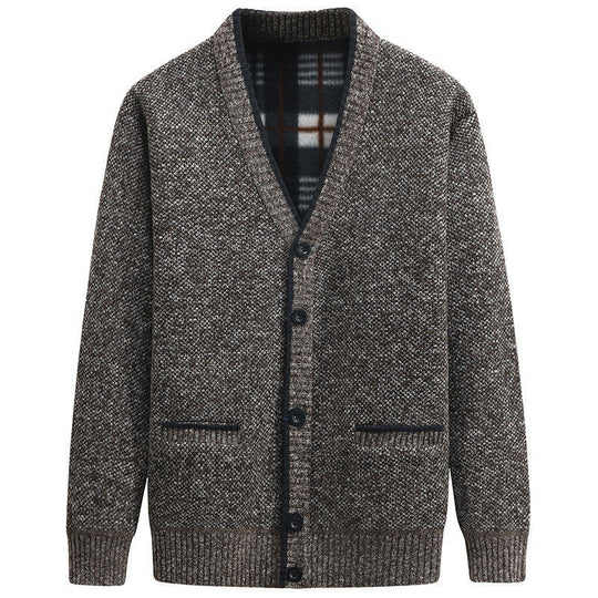 Herren Strickjacke mit V-Ausschnitt und hochwertigen Details R&B