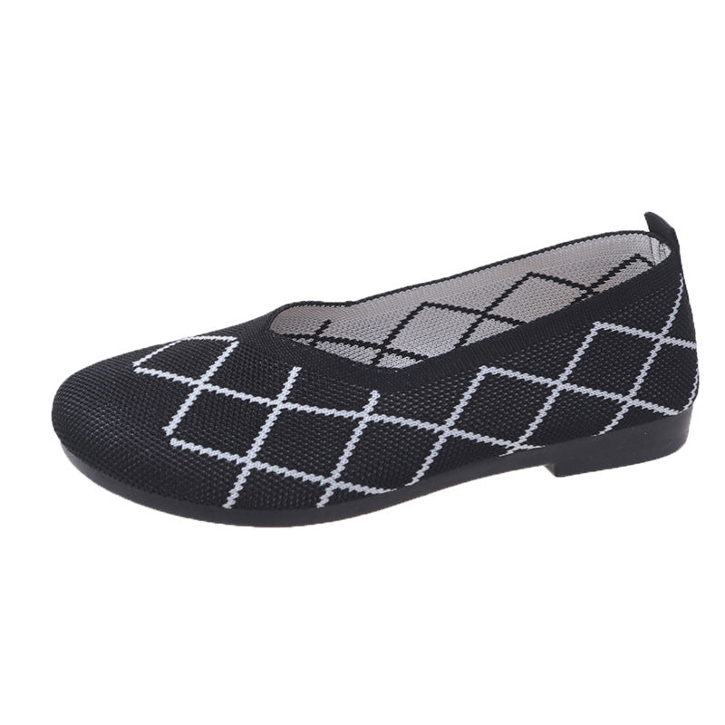 Damen leichte und atmungsaktive Ballerinas aus flexiblem GewR&Be R&B