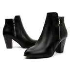 Damen elegante Stiefeletten mit modischem Reißverschluss und komfortablem Blockabsatz R&B