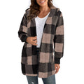 Damen Kuschelige Oversized Jacke mit Kapuze R&B