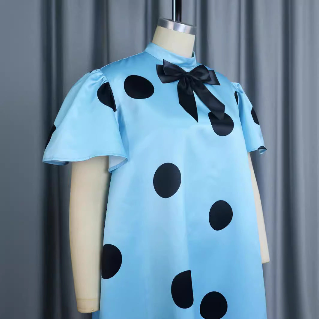 Damen Verspieltes Punktekleid mit schickem Schleifendetail R&B