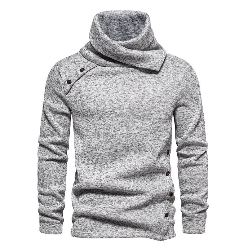 Herren modisches Kapuzenpullover mit asymmetrischem Design und Knopfdetails R&B