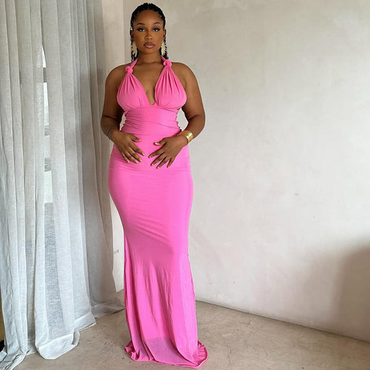 Damen Maxikleid mit raffinierter Wickeloptik R&B