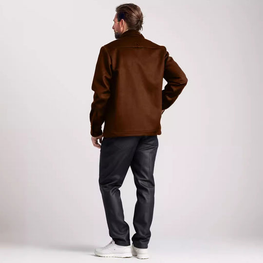 Herren elegante Bouclejacke mit praktischen Taschen R&B