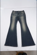 Damen Flared Jeans mit hohem Bund und schickem Used-Look R&B