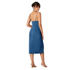 Damen Wickelkleid mit verführerischem Schlitz und schmalen Spaghettiträgern R&B