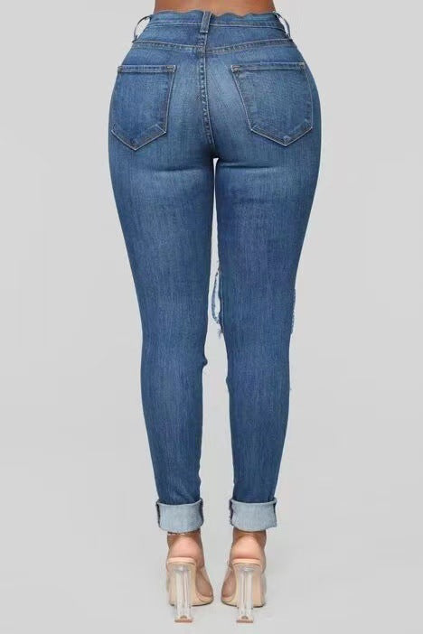 Damen Skinny-Jeans mit Riss-Design R&B