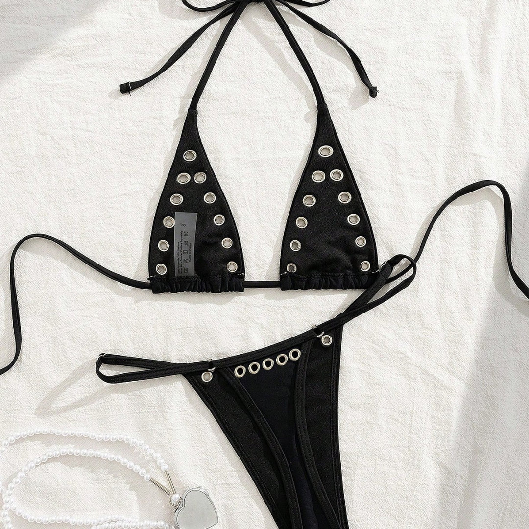 Damen Triangel-Bikini-Set mit glamourösen Zier-Details R&B