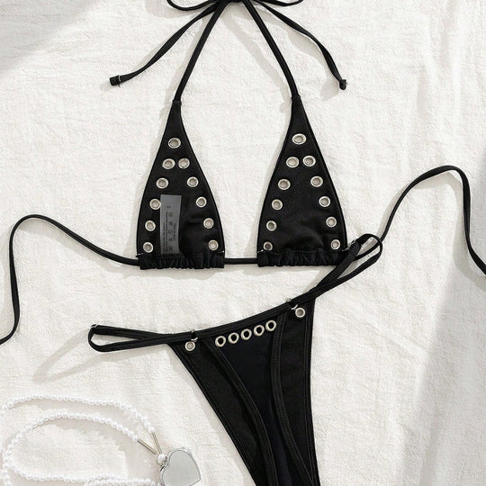 Damen Triangel-Bikini-Set mit glamourösen Zier-Details R&B