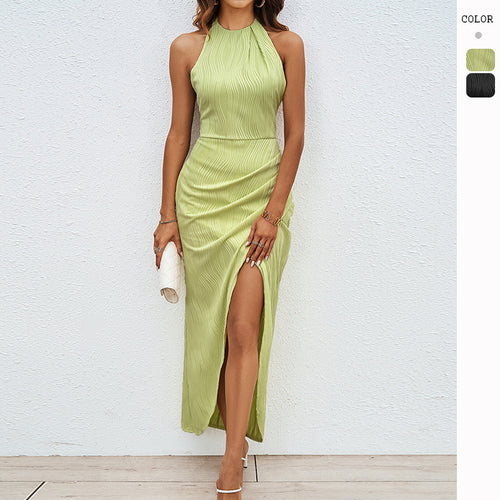 Damen Maxikleid mit raffiniertem Wickel-Design und hohem Schlitz R&B
