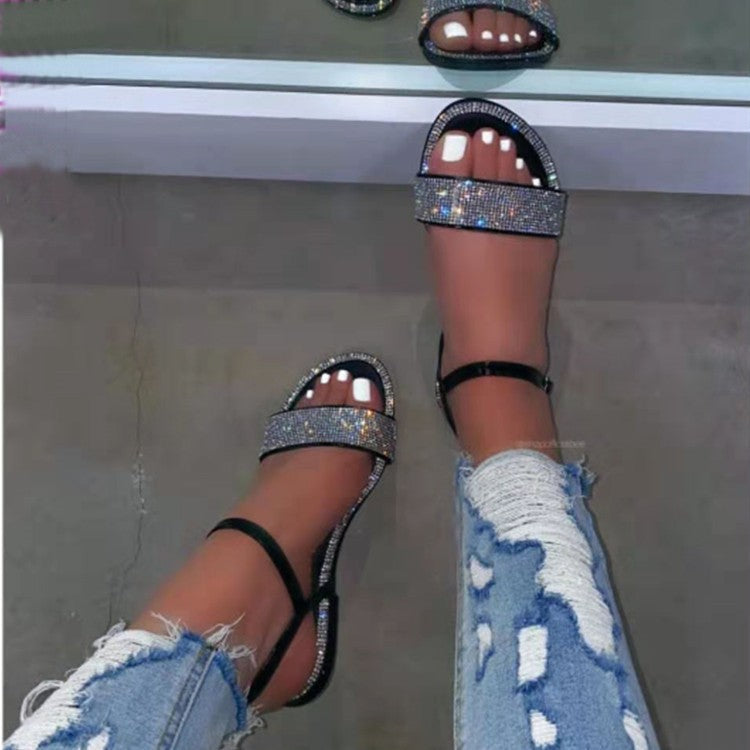 Damen Glamouröse Sandalen mit funkelnden Strassverzierungen und komfortablem Fußbett R&B