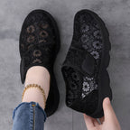 Damen Elegante und dekorative Slip-On Schuhe mit zusätzlichem Klettverschluss