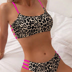 Damen Triangel-Bikini mit aufregendem Leopardenmuster und sportlichen Details R&B