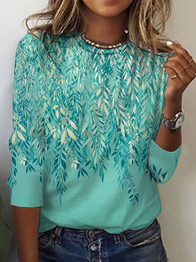 Damen Langarmshirt mit lebhaftem Blumenmuster R&B