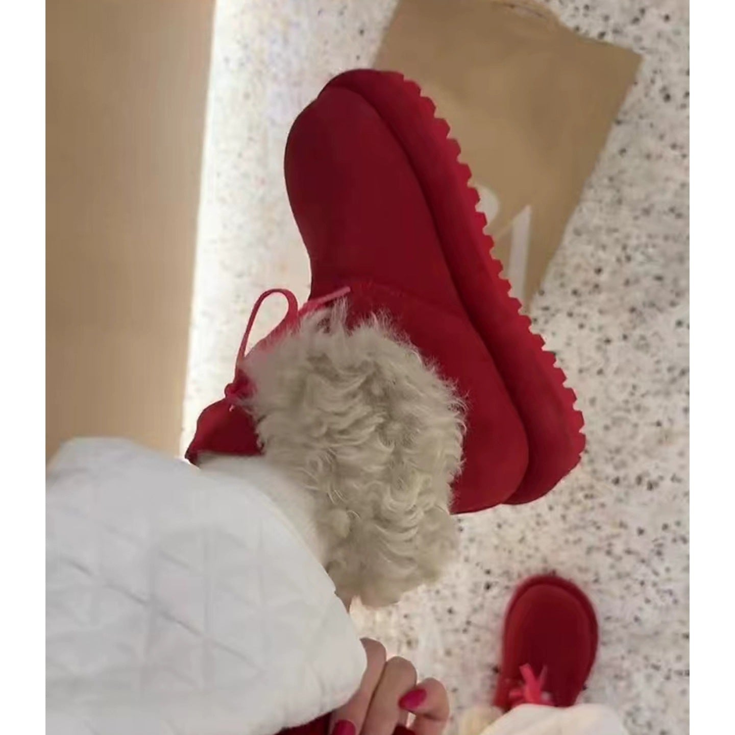 Damen Fleecegefütterte Winterboots mit rutschfester Sohle und modernem Design R&B