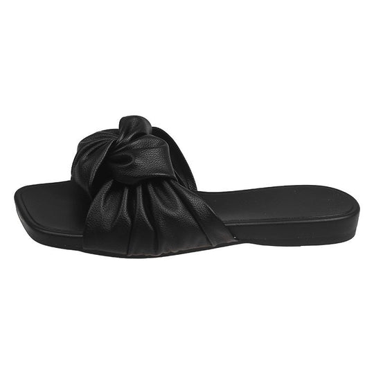 Damen flache Pantoletten mit modischem Knotendesign R&B