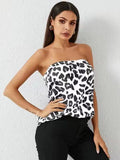 Damen Strapless Stufenmuster Oberteil R&B